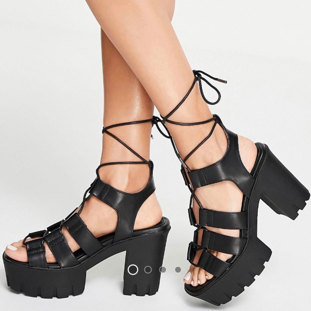 Brand new ASOS platform sandals black size 8